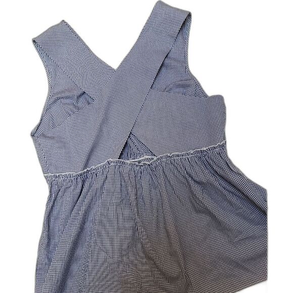 Banana Republic Gingham Sleeveless Top Crossback Size Large 100% Cotton Brunch - Picture 2 of 6